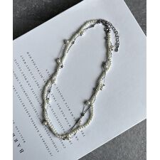 フェイクパール ボールチェーン 2連ネックレス シルバー ゴールド 結婚式 アクセサリー