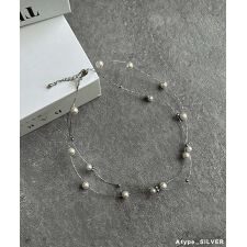 【選べる2タイプ】フェイクパール 2連 ネックレス シルバー ゴールド 結婚式