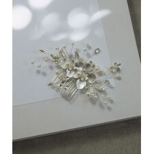 フェイクパール ビーズ フラワーモチーフ ヘアコーム かわいい かんざし ヘアアクセサリー 結婚式