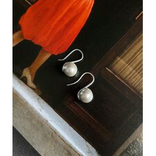 コットンパールの上品フックピアス｜パーティーからカジュアルまで ゴールド シルバー 両耳用