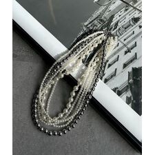 5連 フェイクパール ネックレス シルバー ゴールド 結婚式 パーティー