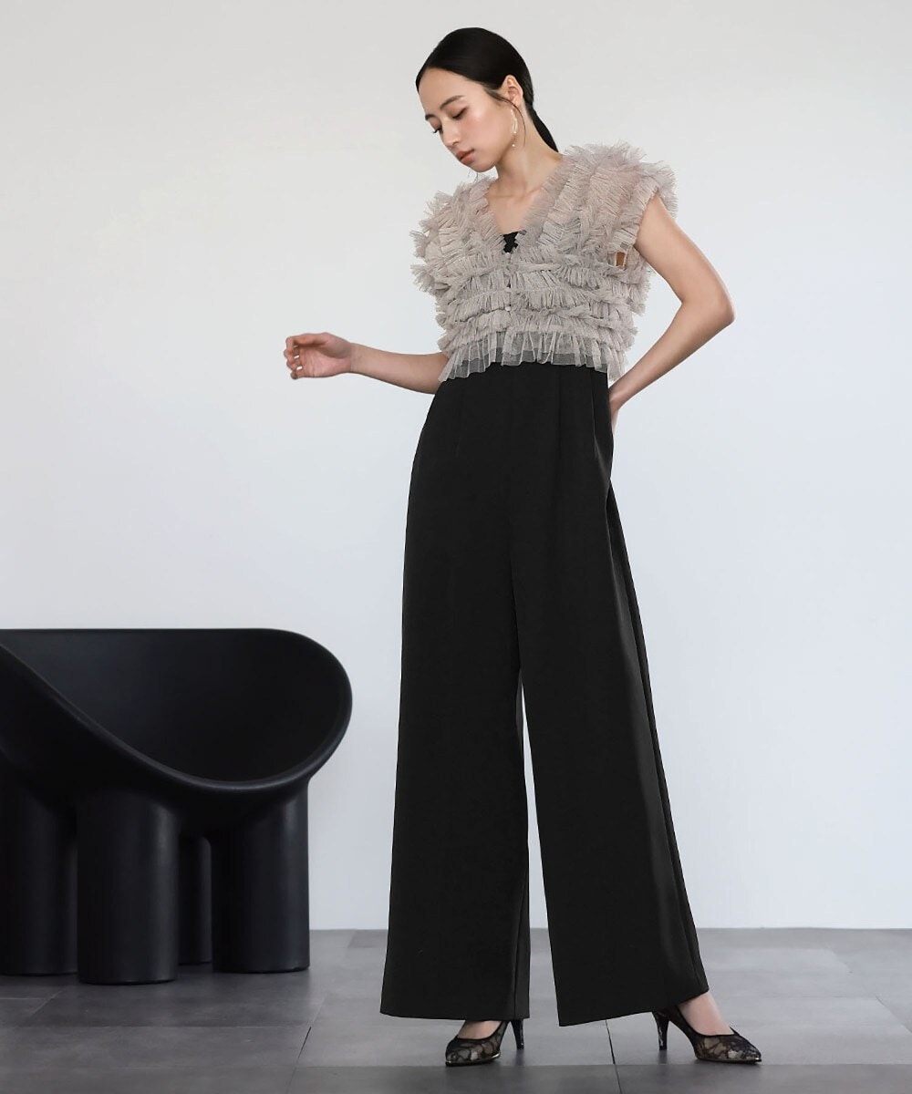GIRL の3WAYチュールトップス＆オールインワンの2点セット 3WAYチュールトップス＆オールインワンの2点セット結婚式パンツドレス