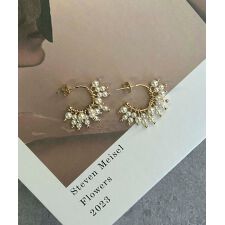 小粒フェイクパールピアス ゴールド シルバー 両耳 結婚式