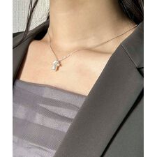 淡水パール一粒シンプルチェーンネックレス シルバー ゴールド 結婚式