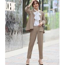 フロリア(Flolia)のセットアップ スーツ フォーマル セレモニー ビジネス ジャケット テーパードパンツ 【洗える】