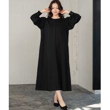 【喪服・礼服】フォーマルワンピース 長袖 Aライン セレモニー【洗える】