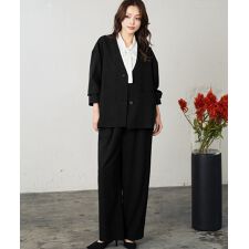 今っぽく、楽ちん体型カバー 抜け感セットアップスーツ 卒業式 入学式【楽ちん・体型カバー】