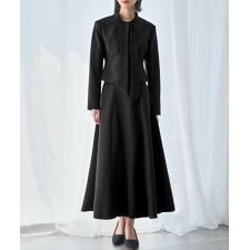 ボウタイ付きジャケット フレアスカート セットアップ スーツ