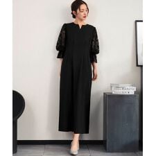 【喪服・礼服】フォーマルワンピース レーススリーブ