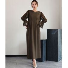 【喪服・礼服】フォーマルワンピース レーススリーブ