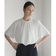 2WAYボウタイフレアスリーブブラウス オフィス ビジネス フォーマル セレモニー 【洗える】