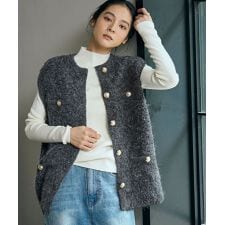 ループ編みニットジレ/ベスト