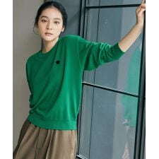 《新色追加》ワンポイントハート刺繍ニットプルオーバー