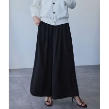 【低身長サイズあり】タックワイドイージーパンツ【洗える】