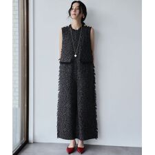 ツイード フリンジ オールインワン