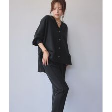 ダンボール セットアップ Vネック カーディガン テーパードパンツ 2点セット 上下セット