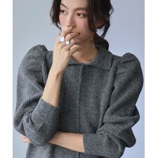 タックスリーブ 襟付き ニット プルオーバー