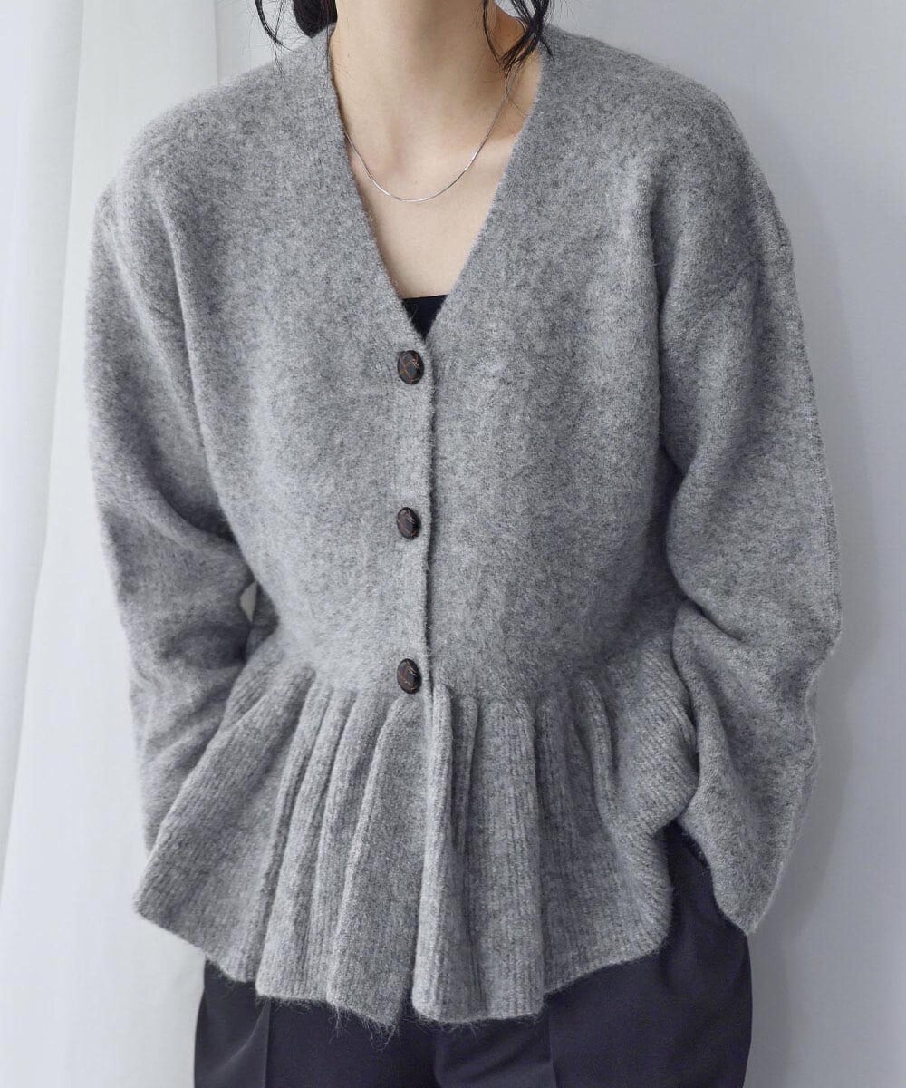 エルフランク（ELFRANK）/ペプラム フリル Vネック ニット カーディガン ペプラム フリル Vネック ニット カーディガン | エルフランク(ELFRANK