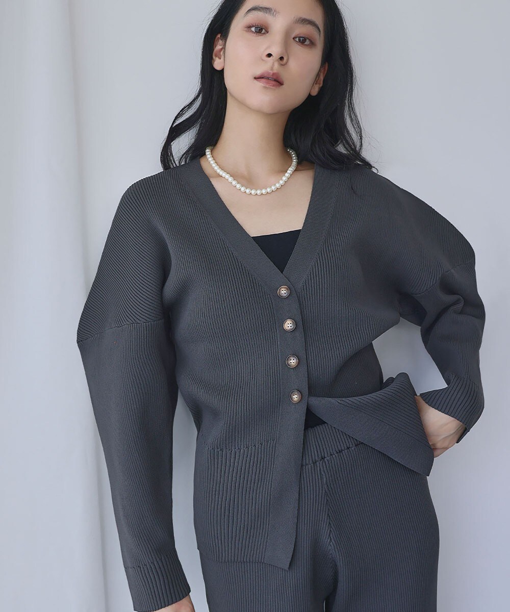 2WAY ボリュームスリーブ ケーブルニット カーディガン | エルフランク