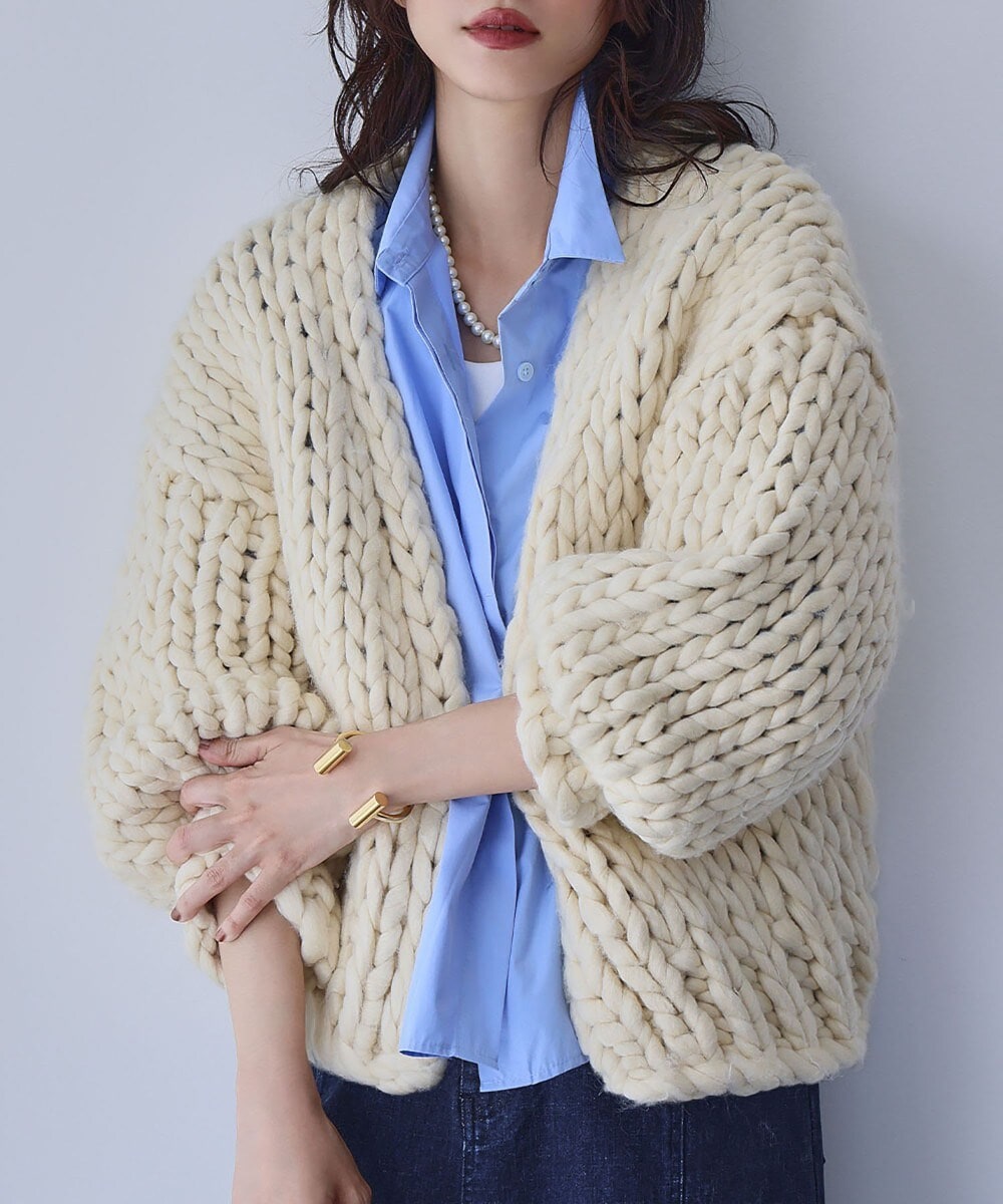 ざっくり編み チャンキーニット カーディガン | エルフランク(ELFRANK