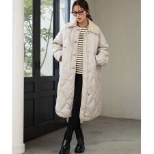 高品質ダウン90％】2WAY ステンカラー キルティング ダウンコート 