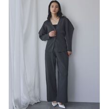 ニット セットアップ カーブスリーブ Vネック カーディガン ワイドパンツ 上下セット