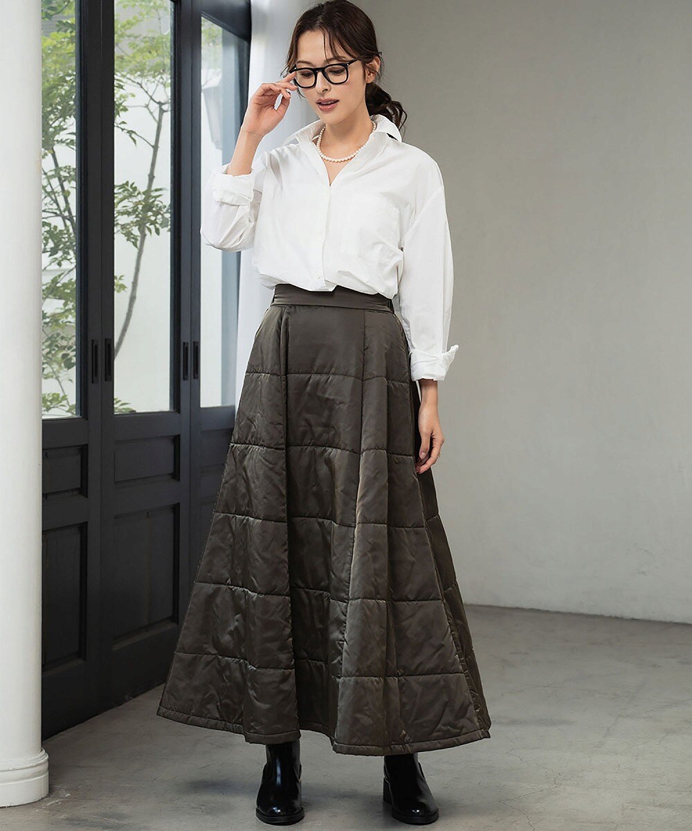 CHANELフレアスカート キルティングデザイン バイカラー キルティング フレアスカート | エルフランク(ELFRANK