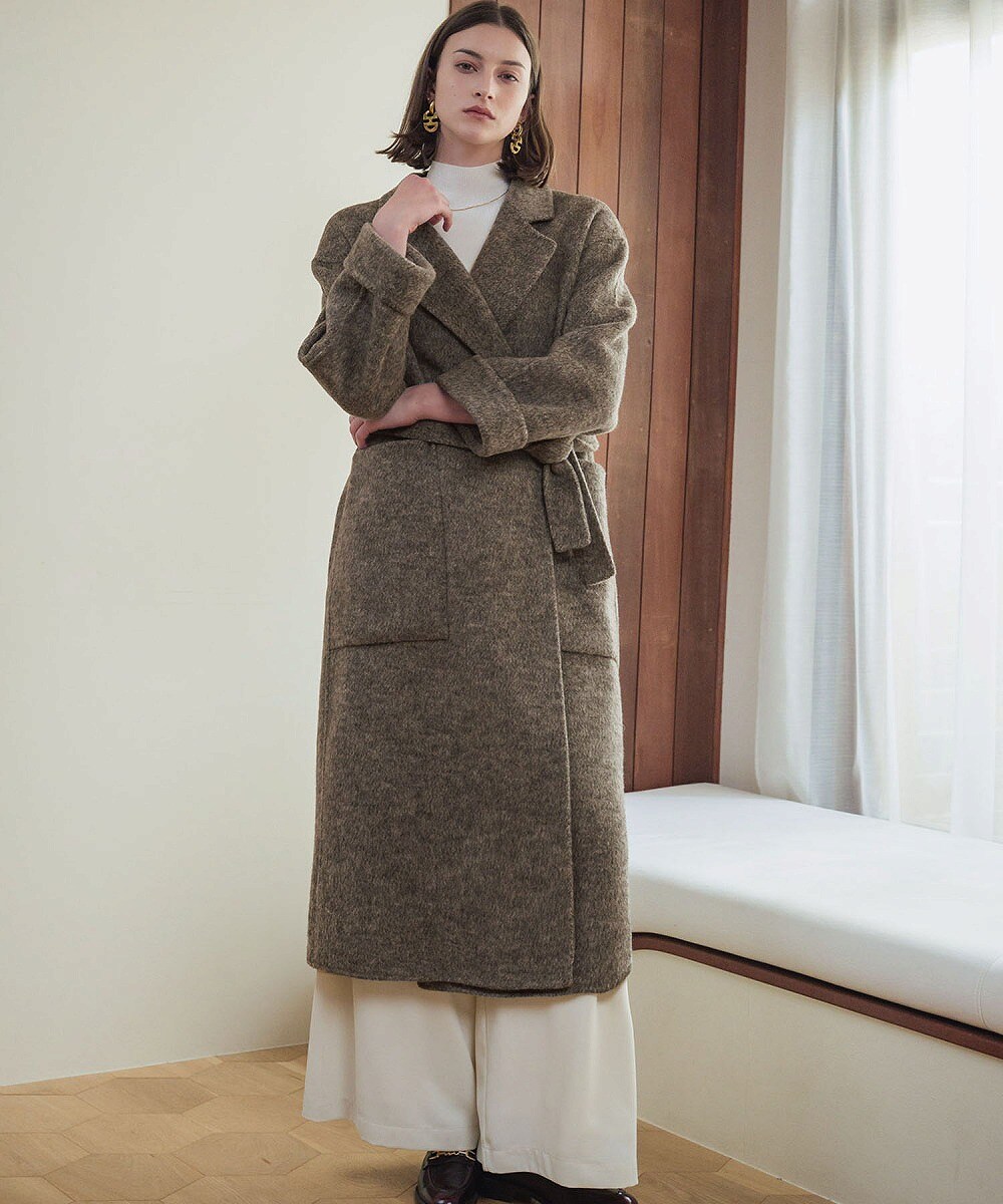 ウール70％】 ロングコート ウールコート ガウンコート 冬 ロング丈