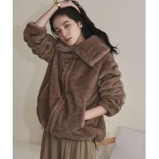 ファージャケット ファーコート ファーブルゾン 冬 ショート丈 エコファー フェイクファー