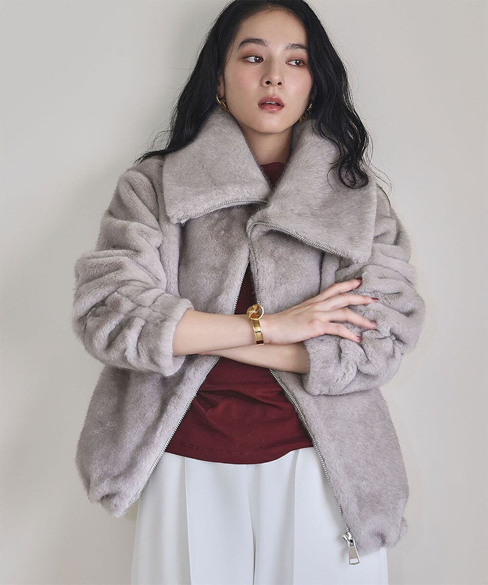 ファージャケット ファーコート ファーブルゾン 冬 ショート丈