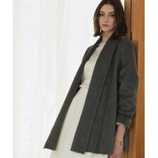 【ウール90％＋アルパカ10％】ショールカラー オーバーサイズ コート