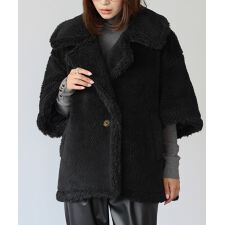 【VERY 1月号掲載】ビッグカラーオーバーサイズミドル丈ボアコート