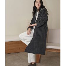 【ウール70％】フード付き チェスターコート ロングコート ウールコート