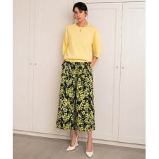 【2026SS】フラワージャガード ガウチョパンツ ワイドパンツ レディース