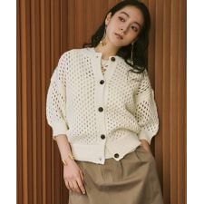 【2026SS】メッシュニット カーディガン ノースリーブ トップス 2点セット アンサンブル