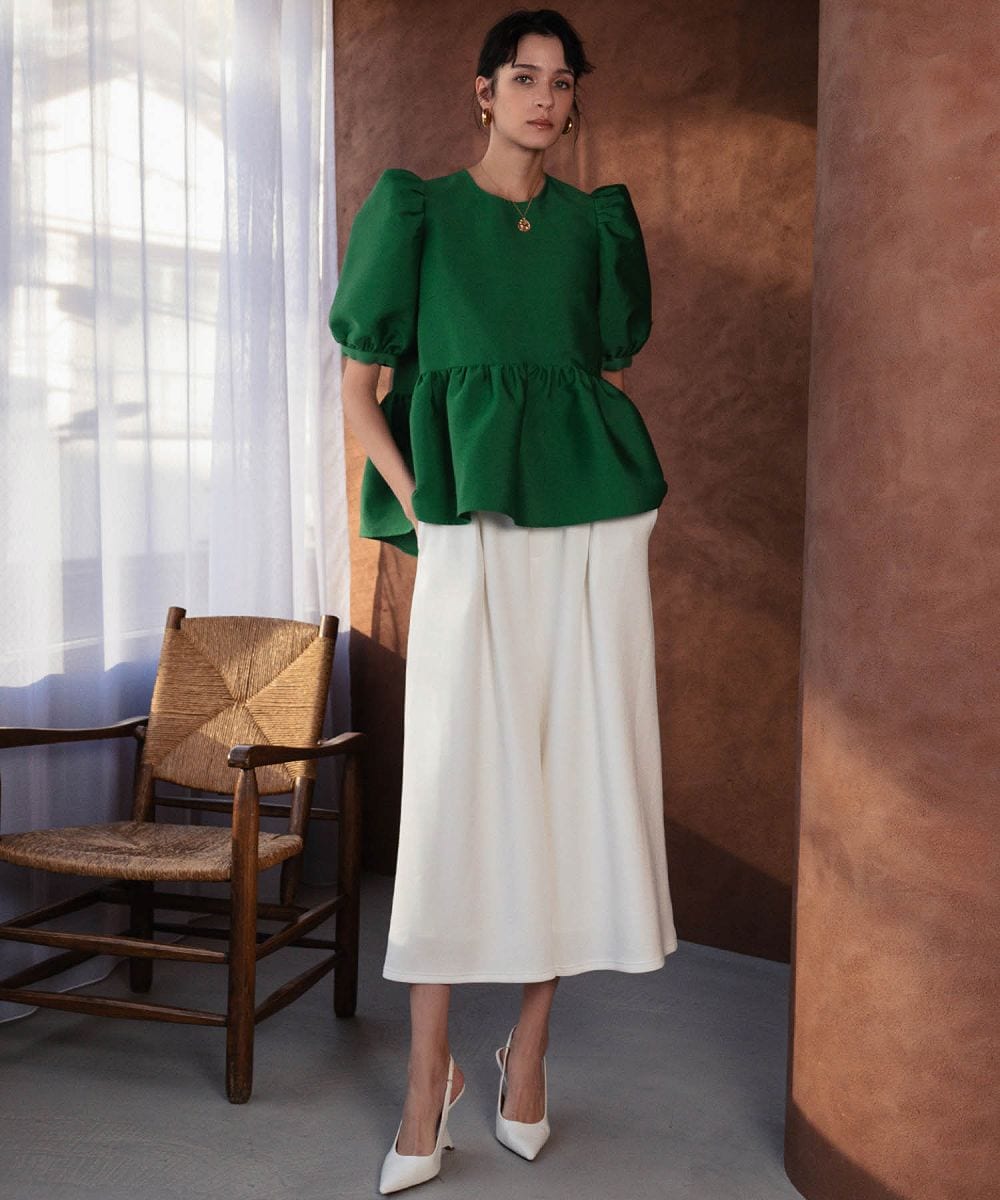 [�}���C]�y2026SS�z�p�t�{�����[���X���[�u �y�v���� �u���E�X �t�H�[�}�� �����y�􂦂�z/�G���t�����N�iELFRANK�j �O���[��