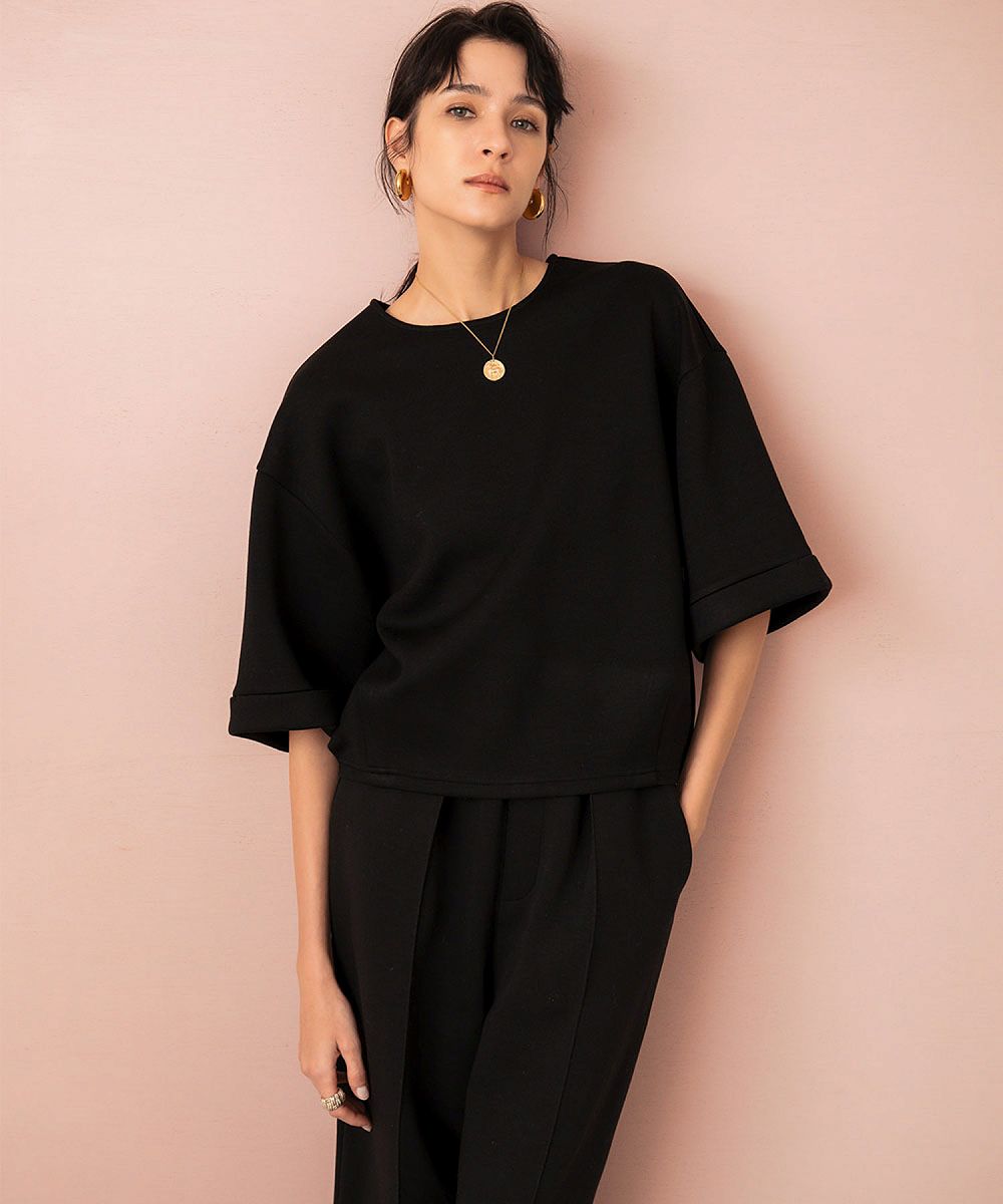 [�}���C]�y2026SS�z�V���[�g�� �h���}���X���[�u �g�b�v�X�y�􂦂�z/�G���t�����N�iELFRANK�j �u���b�N