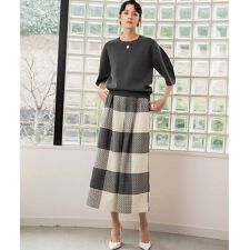 【2026SS】チェックプリント ガウチョパンツ レディース ミモレ丈 キュロット