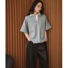 【2026SS】ダンボール生地 バイカラー ニットポロシャツ 半袖 ビジネス