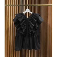 【2026SS】ボリュームラッフル Vネック チュニック ブラウス フリル