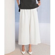 【2026SS】ダンボール クロップド丈 フレアワイドパンツ ウエストゴム アンクル丈 9分丈