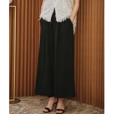 【2026SS】ダンボール クロップド丈 フレアワイドパンツ ウエストゴム アンクル丈 9分丈