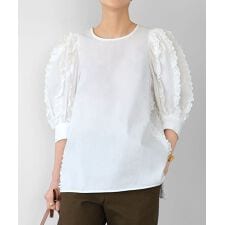 袖フリル七分袖ブラウス