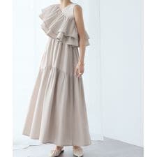 マルチwayフリル付きティアードロング丈ワンピース