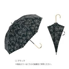 PUラインフラワー 長傘/日傘