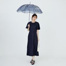クリアアンブレラ／カラーパイピング 長傘/雨傘/クリア傘