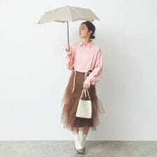 バイカラーパイピング ミニ 折りたたみ傘/雨傘