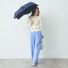 バイカラーパイピング ミニ 折りたたみ傘/雨傘