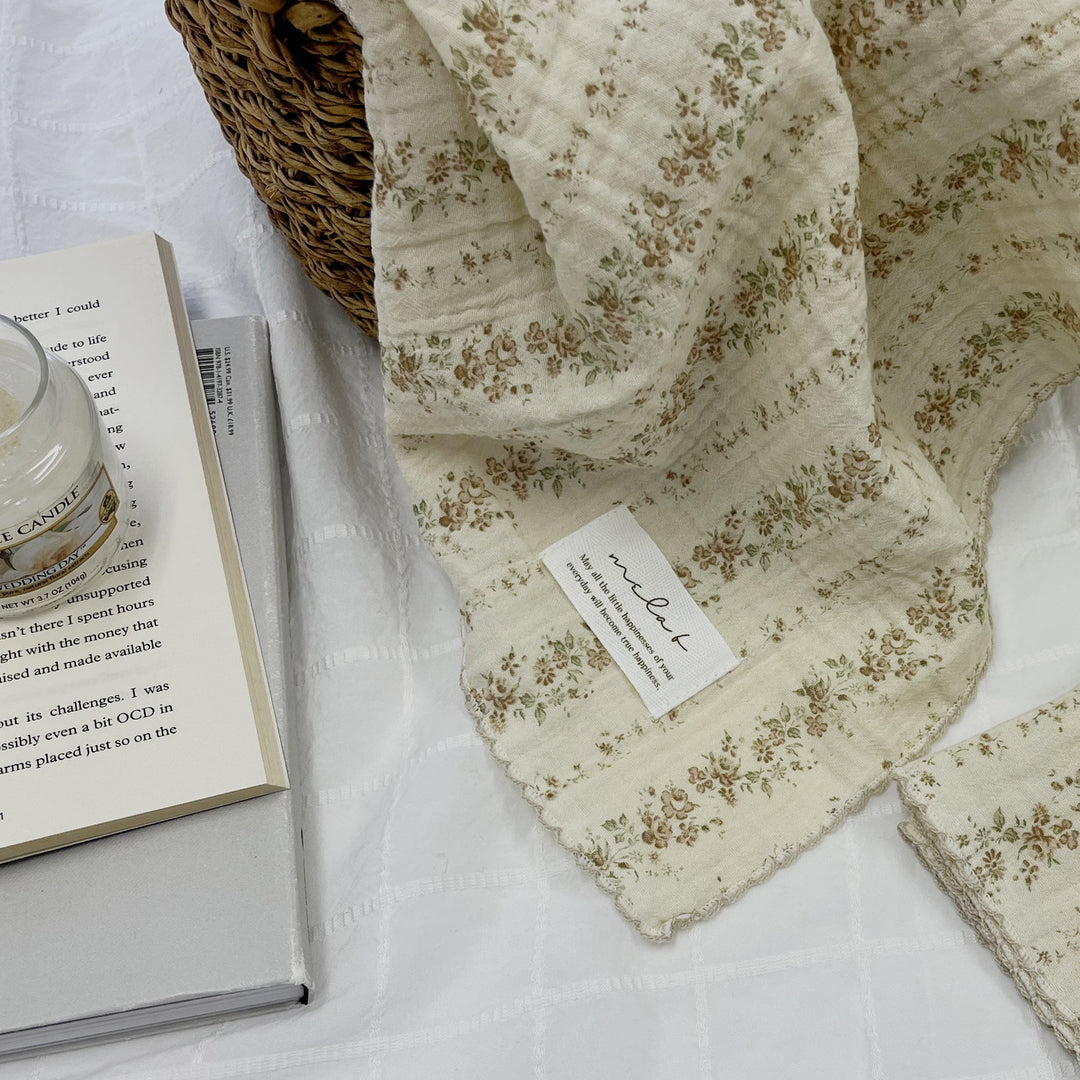 [}C]mela-B | Gaze Swaddle [r[ | RbgK[[]100×100/r[imela-Bj floral stripes