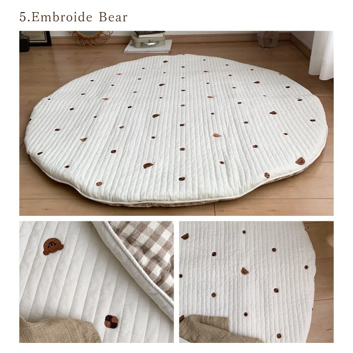 [}C]mela-B | Round mat [Eh}bg] Premium/r[imela-Bj Embroide Bear